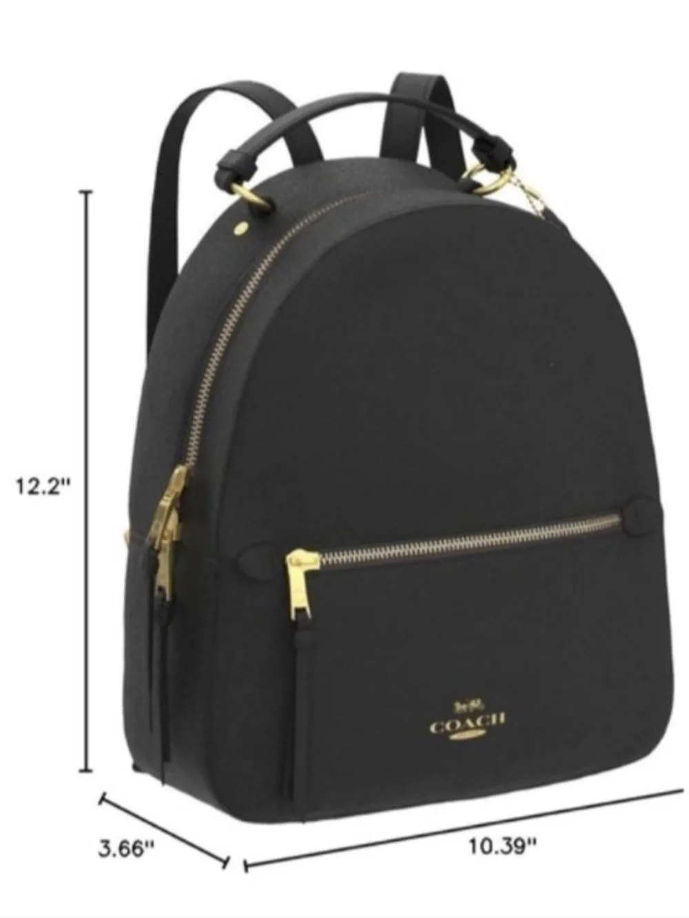 Coach Black Staffiano Leather Mini Backpack with Gold Hardware Accents